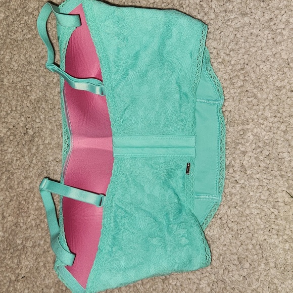 PINK victorias Secret Lace Bralette in Teal, Size Large DD - Picture 2 of 7